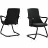 Deals 🥰 Monarch 35" Contemporary Mid Back Office Reception Arm Chair In Black (Set Of 2) 👏 -Deals Writing Desks Store 1987081 L