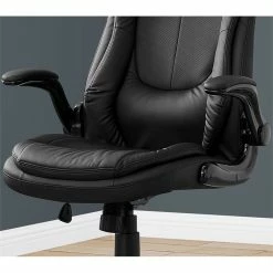 Best Pirce 😉 Monarch 45" Contemporary Faux Leather Executive Office Swivel Chair In Black 👏 -Deals Writing Desks Store 1987082 3 L