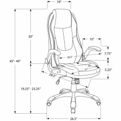 Best Pirce 😉 Monarch 45" Contemporary Faux Leather Executive Office Swivel Chair In Black 👏 -Deals Writing Desks Store 1987082 4 L