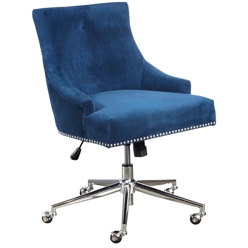 Top 10 🛒 PRI Luxe Button Back Office Chair In Navy Blue Velvet 😉 3 Top 10 🛒 PRI Luxe Button Back Office Chair In Navy Blue Velvet 😉