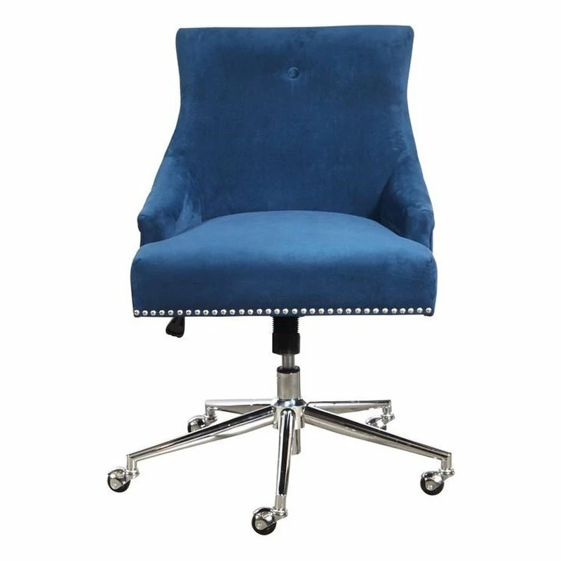 Top 10 🛒 PRI Luxe Button Back Office Chair In Navy Blue Velvet 😉 5 Top 10 🛒 PRI Luxe Button Back Office Chair In Navy Blue Velvet 😉 - Image 3