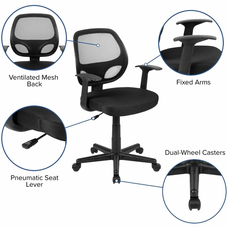 Best Pirce ๐ Flash Furniture Fundamentals Mid Back Mesh Back Office Swivel Chair In Black โญ 7 Best Pirce ๐ Flash Furniture Fundamentals Mid Back Mesh Back Office Swivel Chair In Black โญ - Image 5