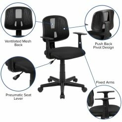 Outlet 😍 Flash Furniture Fundamentals Pivot Mesh Back Office Swivel Chair In Black ⌛ 11 Outlet 😍 Flash Furniture Fundamentals Pivot Mesh Back Office Swivel Chair In Black ⌛ -Deals Writing Desks Store 1987921 4 L