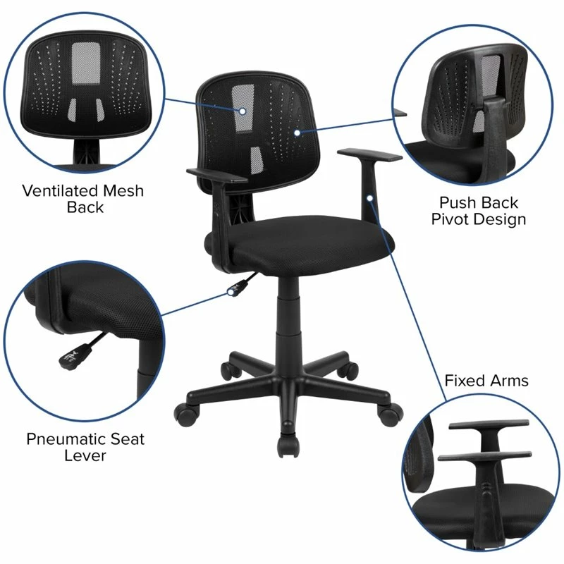 Outlet 😍 Flash Furniture Fundamentals Pivot Mesh Back Office Swivel Chair In Black ⌛ 7 Outlet 😍 Flash Furniture Fundamentals Pivot Mesh Back Office Swivel Chair In Black ⌛ - Image 5