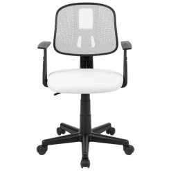 Best Pirce 🔔 Flash Furniture Fundamentals Pivot Mesh Back Office Swivel Chair In White 👏 -Deals Writing Desks Store 1987923 3 L