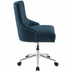 Discount 👍 Modway Regent Button Tufted Upholstered Swivel Office Chair In Azure ✨ -Deals Writing Desks Store 1995545 11 L