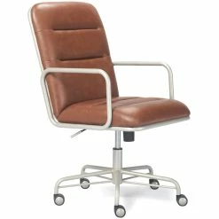 Buy 🔥 Finch Franklin Modern Leather Desk Chair Brown ✨ -Deals Writing Desks Store 1997735 21 L