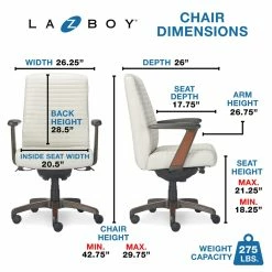 Budget ✨ La-Z-Boy Office La-Z-Boy Emerson Executive Office Chair White 🛒 -Deals Writing Desks Store 1997738 13 L