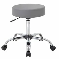 Deals 🤩 Boss Office Products Boss Office Modern Fabric Gray Caresoft Medical Lab Rolling Stool 😉