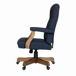 Hot Sale ❤️ Boss Office Products Boss Office Traditional Executive Chair In Denim Blue Linen 🤩 -Deals Writing Desks Store 1998031 5 L