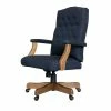 Hot Sale ❤️ Boss Office Products Boss Office Traditional Executive Chair In Denim Blue Linen 🤩 -Deals Writing Desks Store 1998031 L