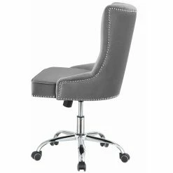 Best deal 🛒 Stonecroft Furniture Allen Velvet Tufted Swivel Adjustable Office Chair In Gray ⭐ -Deals Writing Desks Store 2001049 3 L