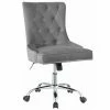 Best deal 🛒 Stonecroft Furniture Allen Velvet Tufted Swivel Adjustable Office Chair In Gray ⭐ -Deals Writing Desks Store 2001049 L