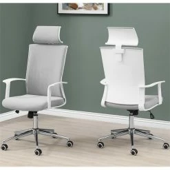 Cheap ๐ Monarch Contemporary High Back Office Swivel Chair In Gray And White โ 8 Cheap ๐ Monarch Contemporary High Back Office Swivel Chair In Gray And White โ -Deals Writing Desks Store 2005674 1 L