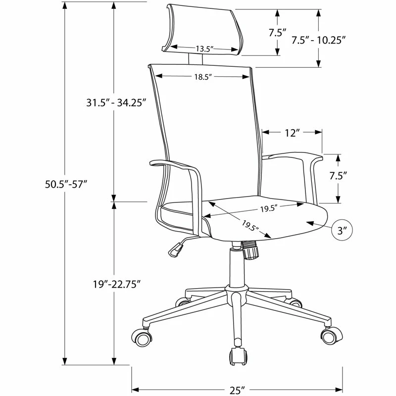 Cheap ๐ Monarch Contemporary High Back Office Swivel Chair In Gray And White โ 7 Cheap ๐ Monarch Contemporary High Back Office Swivel Chair In Gray And White โ - Image 5