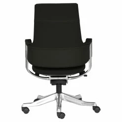 Discount ⭐ Unique Furniture Premium Leather Mid Back Office Chair In Black ❤️ -Deals Writing Desks Store 2005781 14 L