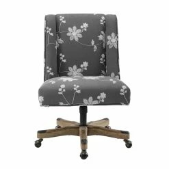 Brand new 😍 Riverbay Furniture Kelby Embroidered Fabric Upholstered Office Chair In Gray 😍 -Deals Writing Desks Store 2008933 4 L