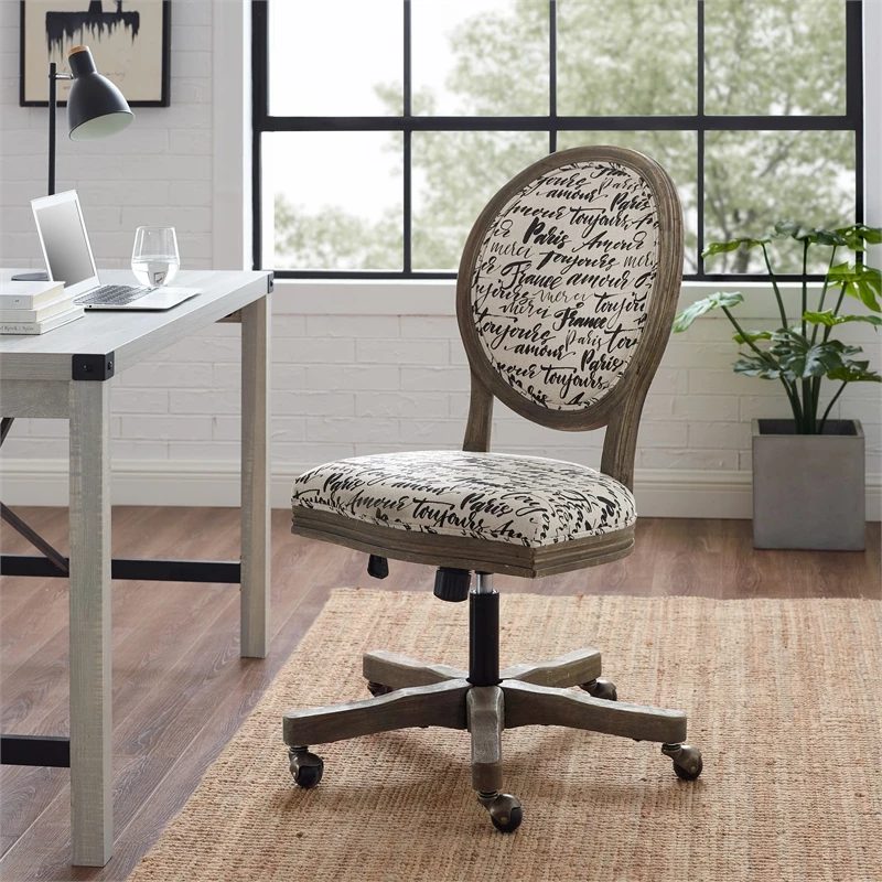 Cheap 🔔 Riverbay Furniture Carrington Paris Fabric And Wood Office Chair In Gray 😀 4 Cheap 🔔 Riverbay Furniture Carrington Paris Fabric And Wood Office Chair In Gray 😀 - Image 2