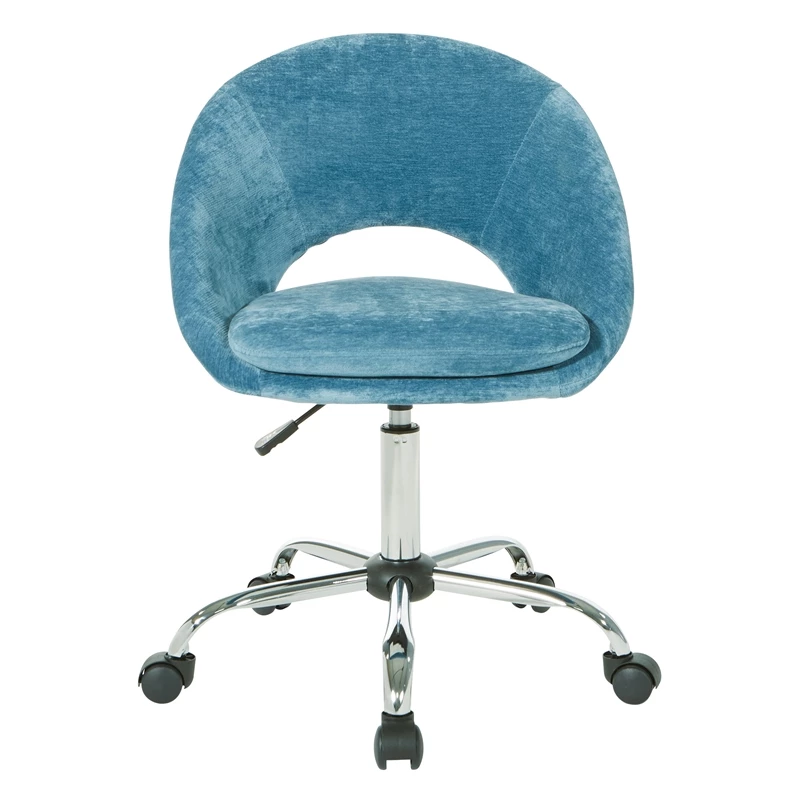 Hot Sale 😉 OSP Home Furnishings Milo Height Adjustable Home Office Chair In Micro-Fiber Blue Velvet ✔️ 4 Hot Sale 😉 OSP Home Furnishings Milo Height Adjustable Home Office Chair In Micro-Fiber Blue Velvet ✔️ - Image 2