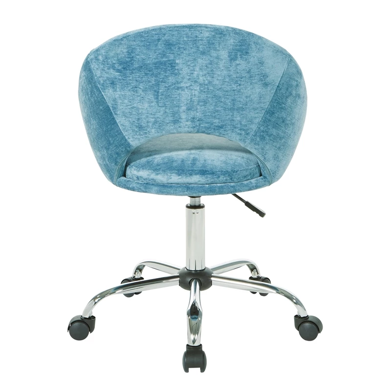 Hot Sale 😉 OSP Home Furnishings Milo Height Adjustable Home Office Chair In Micro-Fiber Blue Velvet ✔️ 6 Hot Sale 😉 OSP Home Furnishings Milo Height Adjustable Home Office Chair In Micro-Fiber Blue Velvet ✔️ - Image 4