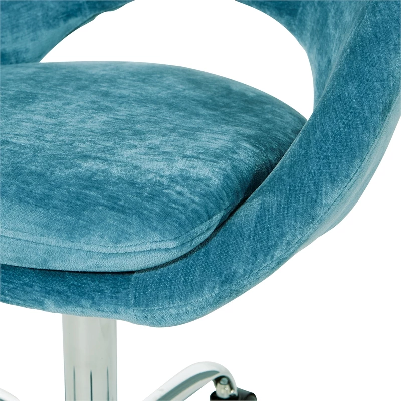 Hot Sale 😉 OSP Home Furnishings Milo Height Adjustable Home Office Chair In Micro-Fiber Blue Velvet ✔️ 8 Hot Sale 😉 OSP Home Furnishings Milo Height Adjustable Home Office Chair In Micro-Fiber Blue Velvet ✔️ - Image 6
