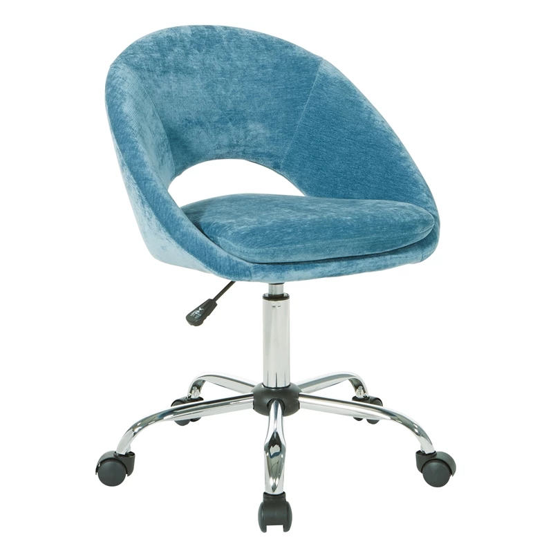 Hot Sale 😉 OSP Home Furnishings Milo Height Adjustable Home Office Chair In Micro-Fiber Blue Velvet ✔️ 3 Hot Sale 😉 OSP Home Furnishings Milo Height Adjustable Home Office Chair In Micro-Fiber Blue Velvet ✔️