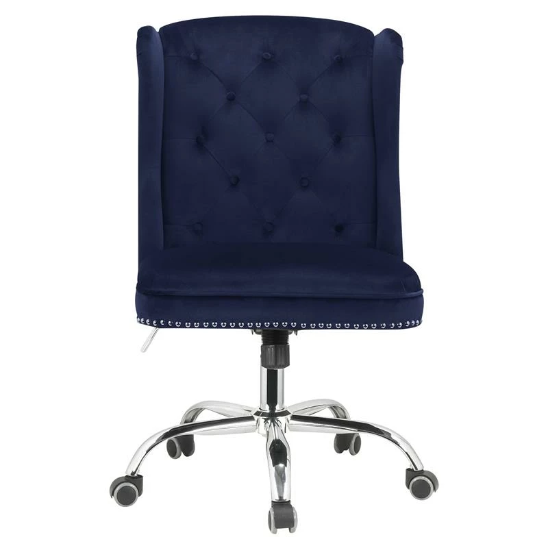 Wholesale 🎉 ACME Furniture ACME Jamesia Tufted Office Chair With Nailhead Trim In Midnight Blue Velvet 😍 5 Wholesale 🎉 ACME Furniture ACME Jamesia Tufted Office Chair With Nailhead Trim In Midnight Blue Velvet 😍 - Image 3