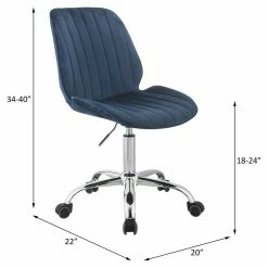 Deals ๐ ACME Furniture ACME Muata Tufted Velvet Armless Office Chair In Twilight Blue And Chrome ๐ฅฐ 15 Deals ๐ ACME Furniture ACME Muata Tufted Velvet Armless Office Chair In Twilight Blue And Chrome ๐ฅฐ -Deals Writing Desks Store 2020565 12 L