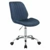 Deals 👏 ACME Furniture ACME Muata Tufted Velvet Armless Office Chair In Twilight Blue And Chrome 🥰 -Deals Writing Desks Store 2020565 6 L