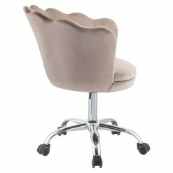 Best Sale 🤩 ACME Furniture ACME Micco Tufted Velvet Upholstered Office Chair In Rose Quartz And Chrome 💯 -Deals Writing Desks Store 2020566 10 L