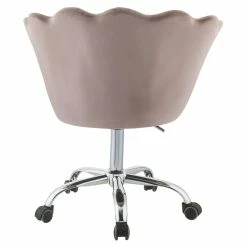 Best Sale 🤩 ACME Furniture ACME Micco Tufted Velvet Upholstered Office Chair In Rose Quartz And Chrome 💯 -Deals Writing Desks Store 2020566 11 L