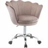 Best Sale 🤩 ACME Furniture ACME Micco Tufted Velvet Upholstered Office Chair In Rose Quartz And Chrome 💯 -Deals Writing Desks Store 2020566 6 L