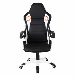Hot Sale ✔️ Techni Mobili Polyurethane Fabric Racing Style Home & Office Chair In Black 😉 -Deals Writing Desks Store 2104337 4 L