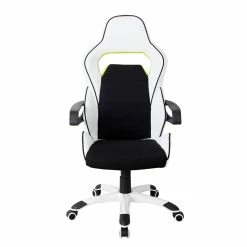 Outlet 🛒 Techni Mobili Ergonomic Essential Fabric Racing Style Home & Office Chair- White 🛒 -Deals Writing Desks Store 2104359 3 L