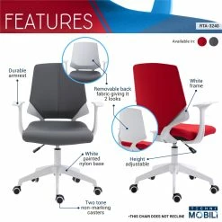 Cheap ⌛ Techni Mobili Polyurethane Fabric Adjustable Height Mid Back Office Chair - Gray 💯 -Deals Writing Desks Store 2104361 9 L