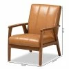 Deals 🛒 Baxton Studio Tan Faux Leather Upholstered And Brown Finished Wood Lounge Chair ⌛ -Deals Writing Desks Store 2106844 3 L