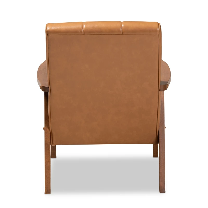 Deals 🛒 Baxton Studio Tan Faux Leather Upholstered And Brown Finished Wood Lounge Chair ⌛ 9 Deals 🛒 Baxton Studio Tan Faux Leather Upholstered And Brown Finished Wood Lounge Chair ⌛ - Image 7