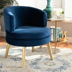 Best Pirce ๐ Baxton Studio Blue Velvet Fabric Upholstered And Gold Finished Wood Accent Chair ๐ 11 Best Pirce ๐ Baxton Studio Blue Velvet Fabric Upholstered And Gold Finished Wood Accent Chair ๐ -Deals Writing Desks Store 2106851 1 L