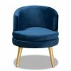 Best Pirce 👏 Baxton Studio Blue Velvet Fabric Upholstered And Gold Finished Wood Accent Chair 😀 -Deals Writing Desks Store 2106851 6 L