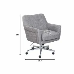 Discount 🧨 Allora Home Office Chair In Winter River Gray 🥰 -Deals Writing Desks Store 2107593 12 L