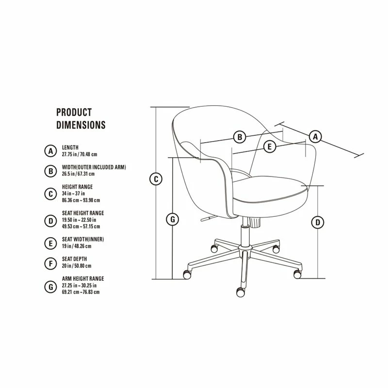 Promo ๐ Allora Home Office Chair In Dovetail Gray ๐ 9 Promo ๐ Allora Home Office Chair In Dovetail Gray ๐ - Image 7