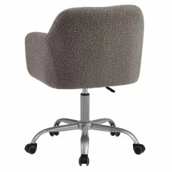 Outlet 🌟 Linon Colton Metal Upholstered Office Chair In Gray 🤩 -Deals Writing Desks Store 2116721 2 L