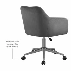 Best deal 👏 Linon Lyla Upholstered Quilted Office Chair In Gray 😀 -Deals Writing Desks Store 2116729 12 L