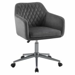Best deal 👏 Linon Lyla Upholstered Quilted Office Chair In Gray 😀