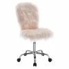 Deals 🔔 Riverbay Furniture Faux Fur Upholstered Armless Office Chair In Blush Pink ⌛ -Deals Writing Desks Store 2118696 L