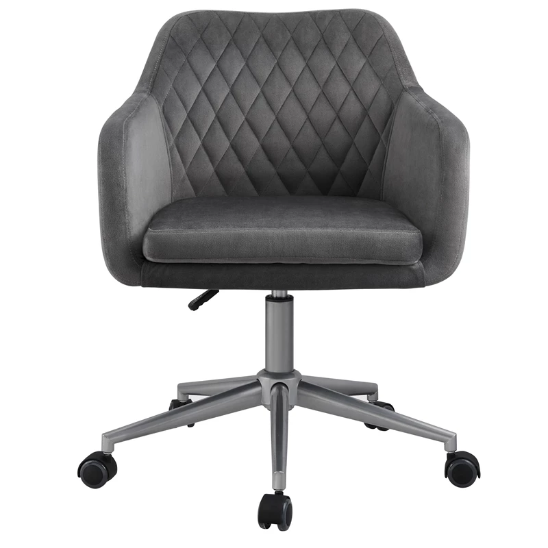 Flash Sale ⌛ Riverbay Furniture Upholstered Quilted Office Chair In Gray 🌟 4 Flash Sale ⌛ Riverbay Furniture Upholstered Quilted Office Chair In Gray 🌟 - Image 2
