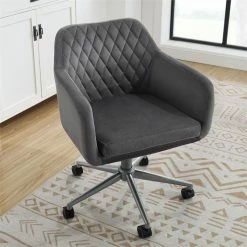 Flash Sale ⌛ Riverbay Furniture Upholstered Quilted Office Chair In Gray 🌟 23 Flash Sale ⌛ Riverbay Furniture Upholstered Quilted Office Chair In Gray 🌟 -Deals Writing Desks Store 2118697 9 L
