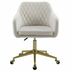 Discount 🌟 Riverbay Furniture Upholstered Quilted Office Chair In Off White 💯 14 Discount 🌟 Riverbay Furniture Upholstered Quilted Office Chair In Off White 💯 -Deals Writing Desks Store 2118698 1 L