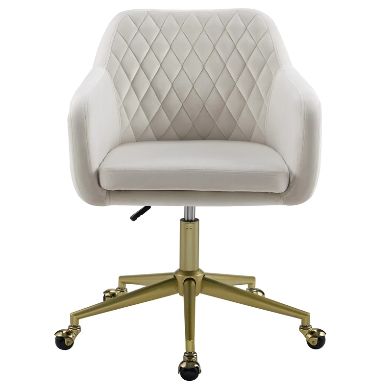 Discount 🌟 Riverbay Furniture Upholstered Quilted Office Chair In Off White 💯 4 Discount 🌟 Riverbay Furniture Upholstered Quilted Office Chair In Off White 💯 - Image 2