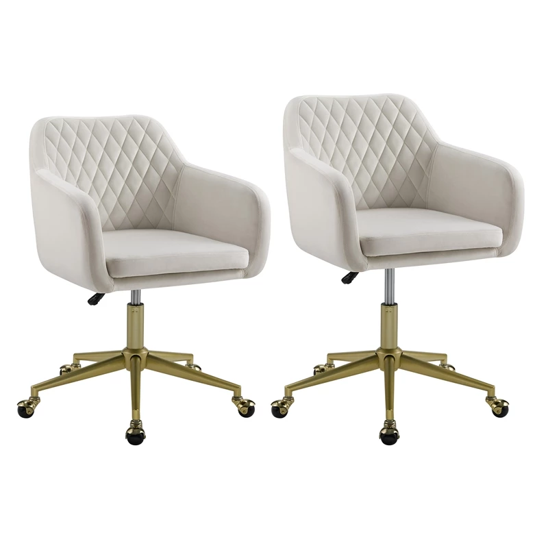 Discount 🌟 Riverbay Furniture Upholstered Quilted Office Chair In Off White 💯 7 Discount 🌟 Riverbay Furniture Upholstered Quilted Office Chair In Off White 💯 - Image 5